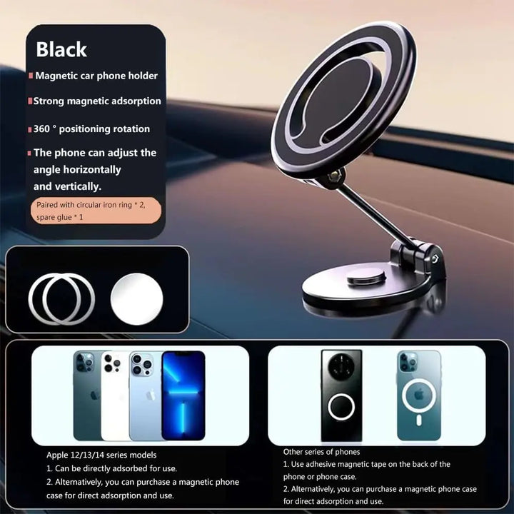 1080 Rotate Magnetic Car Phone Holder Stand Magnet Car Mount Support GPS Mobile Bracket in Car For Macsafe iPhone Samsung Xiaomi