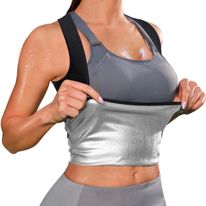 Women Sauna Tank Tops Sweat Body Shaper Vest Shapewear Waist Trainer Slimming Corset Fat Burner Gym Fitness Weight Loss Workout