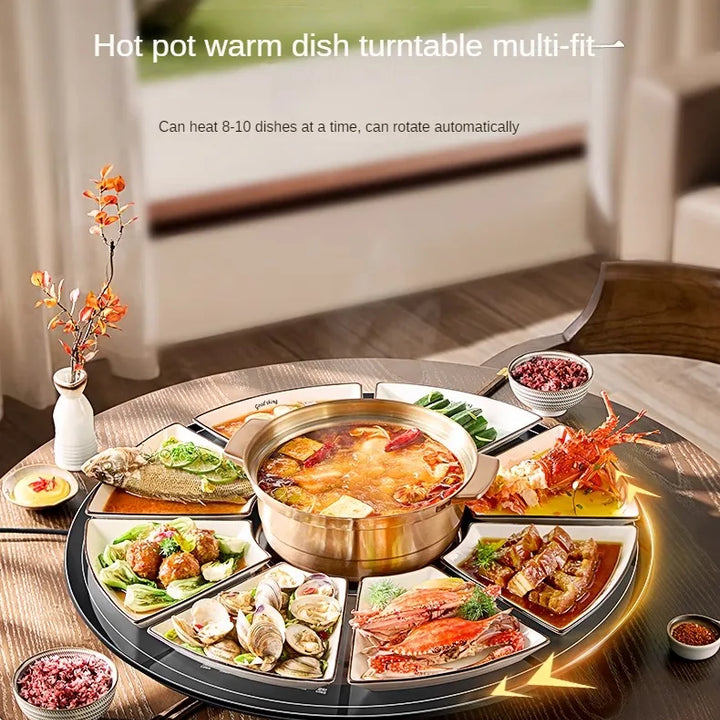 Hot Pot Vegetable Warming Board Multi-functional Dining Table Electric Rotating Plate Meal Hot Dish Insulation Board Artifact