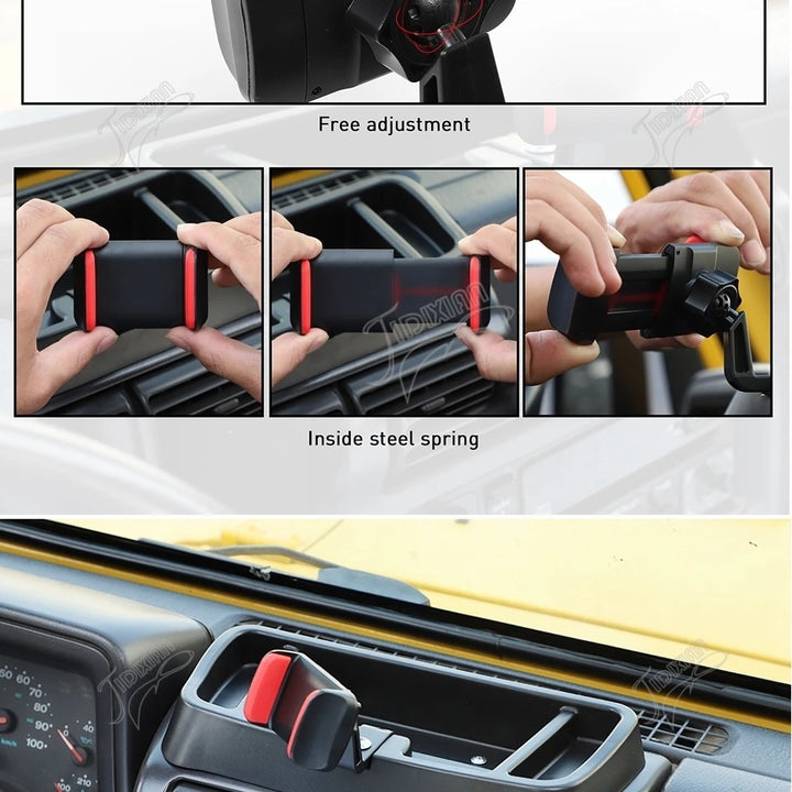 JIDIXIAN Car Center Console Storage Box Mobile Phone Holder Tablet Stand for Jeep Wrangler TJ 1997-2006 Interior Accessories