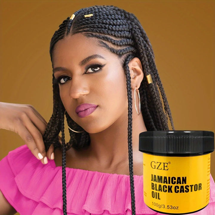 GZE JAMAICAN Black Castor Oil Pure Cold-Pressed for Hair Growth, Skin Moisturizing and Scalp Health - Promoting Thick Hair