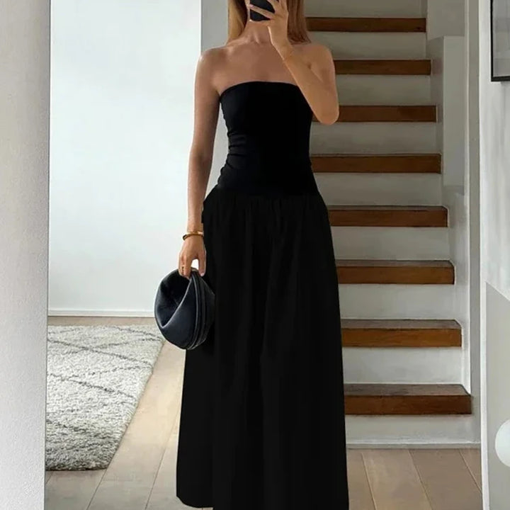 Tossy Summer Fashion Pleated Mini Dress For Women Backless Patchwork Slim Contrast Elegant Party Dress Female Mini Dress 2024