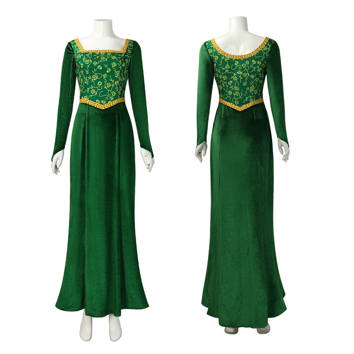 Female Princess Fiona Cosplay Shrek Cosplay Women Sexy Velvet Halloween Carnival Costume