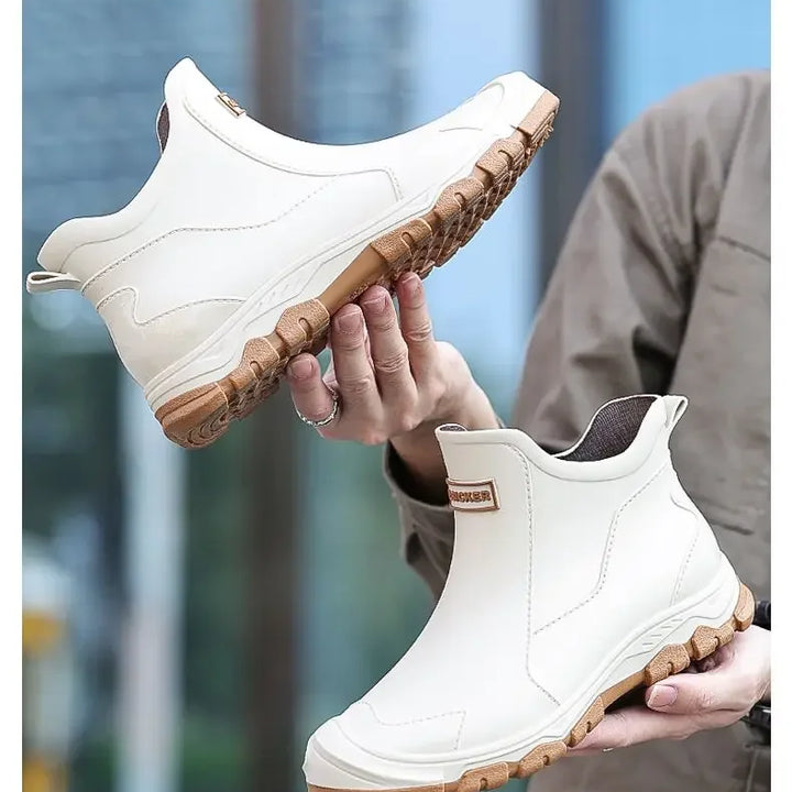 Fashionable Rain Boots for Men New Rainproof and Waterproof Shoes, Short Non-slip Casual Fishing Rubber Boots, Work Rubber Shoes