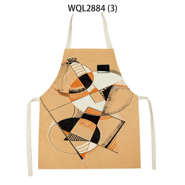 Creative Abstract Geometry Animal Printed Kitchen Aprons Baking Cooking Accessories Dog Koala Bear Pattern Apron Cleaning Tools