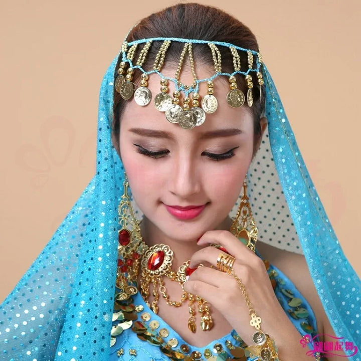 Women's Belly Dancing Accessories Coin Head chain Decoration Belly Dance India Headwear Scarf Headpiece Costumes