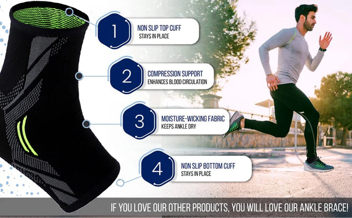 Ankle Brace Compression Support Sleeves Elastic Breathable for Men Women Injury Recovery Joint Pain Foot Sports Basketball Socks