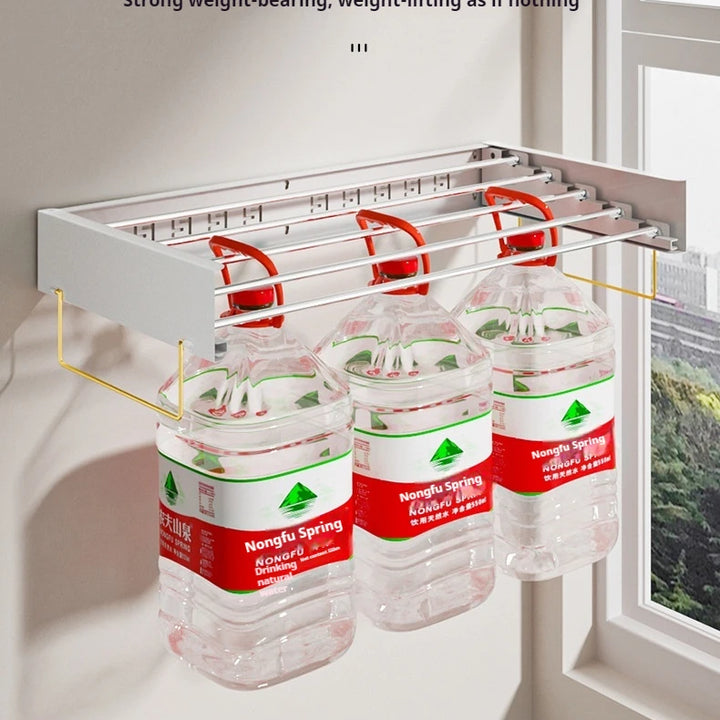 Indoor Folding Clothes Hanger Wall Hanging Invisible Drying Rack  Balcony Clothesline Pole Hanger Towel Rack