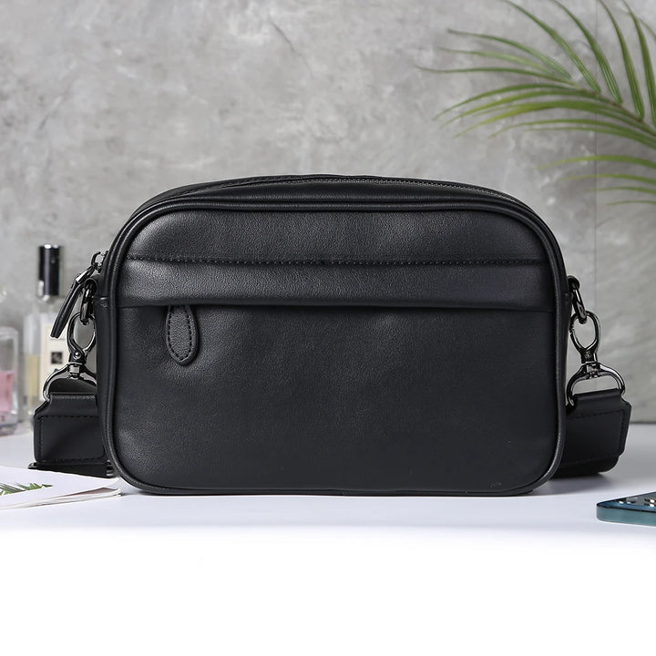 Men Shoulder Bag Leather Casual Business Messenger Bag Men Fashion Shoulder Crossbody Bag Small Square Plaid Designer Sling Bags