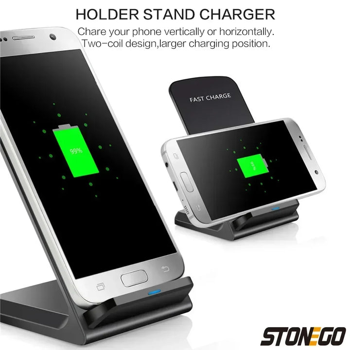 10W Wireless Charger Stand Pad For iPhone 13 12 11 Pro X XS Max XR 8 Samsung S21 S20 Qi Fast Charging Dock Station Phone Holder