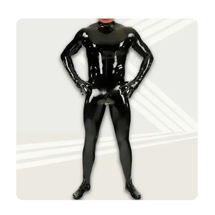 Sexy Black Coverall Bodysuit Adult Latex Rubber Catsuit For Men and Women Unisex Latex Suit Bodysuit Multiple Styles To Choose