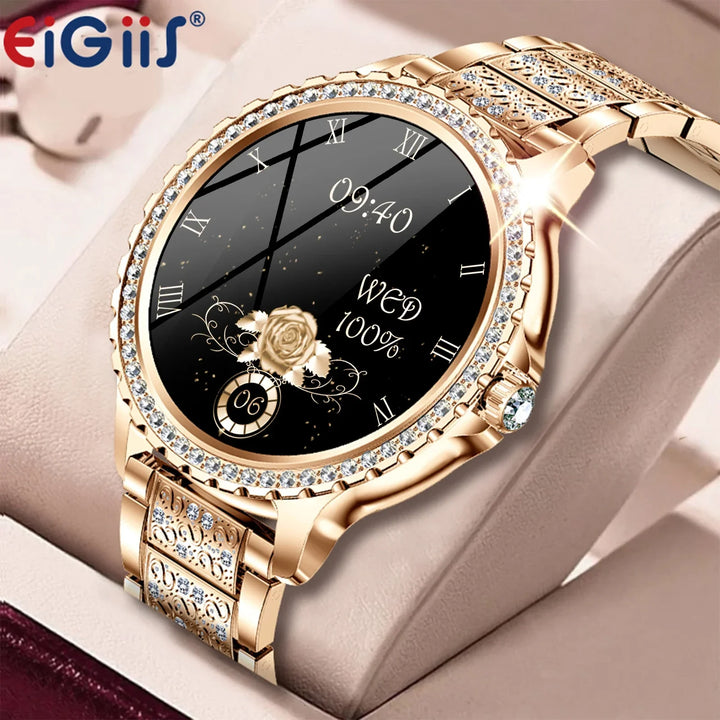 EIGIIS New Smart Watch Women I58 1.32-inch HD Screen Fashion Sports Watches Bluetooth Call Health Monitor IP67 Life Waterproof