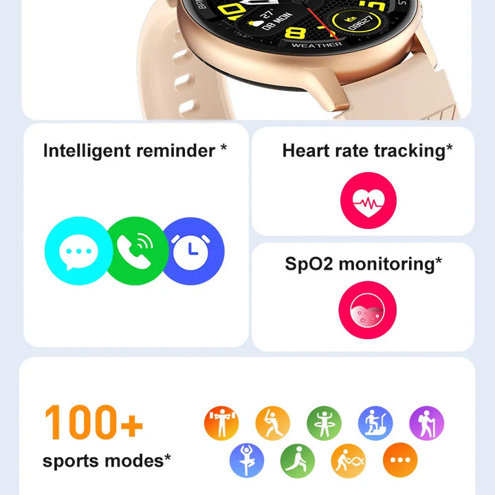 LIGE Fashion Smartwatch For Men Women Bluetooth Call Waterproof Sports Fitness Watches Blood Oxygen Healthy Women Smartwatch Man