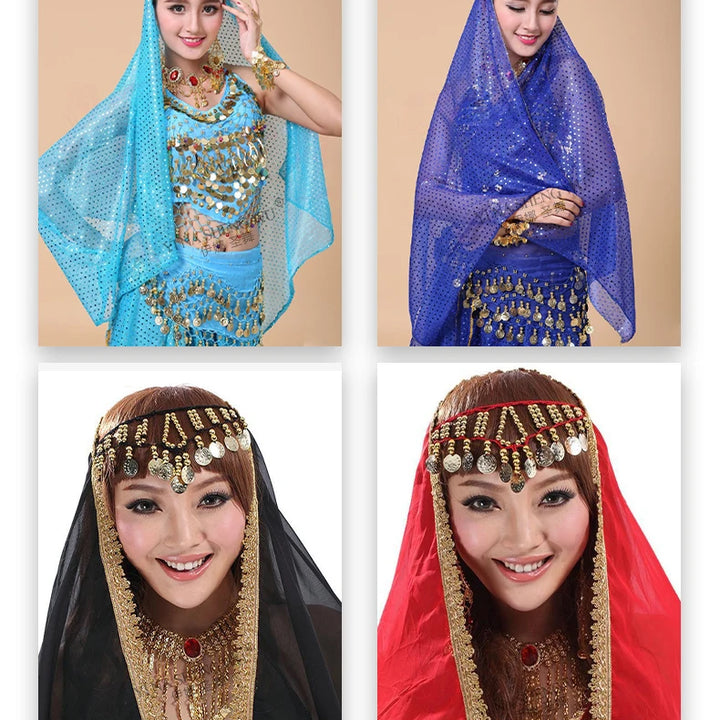 Women's Belly Dancing Accessories Coin Head chain Decoration Belly Dance India Headwear Scarf Headpiece Costumes