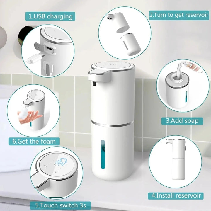 P11 Automatic Non-Contact Induction Foam Soap Dispenser 380ml USB Charging 4-speed Hand Washing Machine Wall-mounted Dispenser