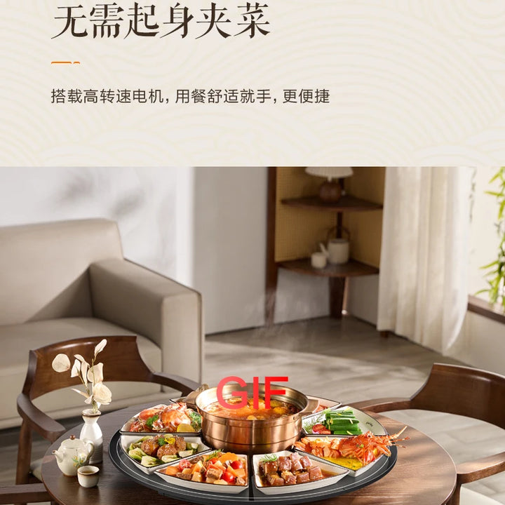 Hot Pot Vegetable Warming Board Multi-functional Dining Table Electric Rotating Plate Meal Hot Dish Insulation Board Artifact