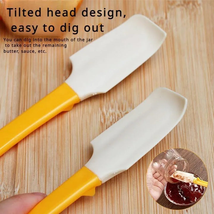 Multi-functional Silicone Butter Knife Scraper High Temperature Resistant Elbow Stirring Stick Can Opener Baking Jam Spatula