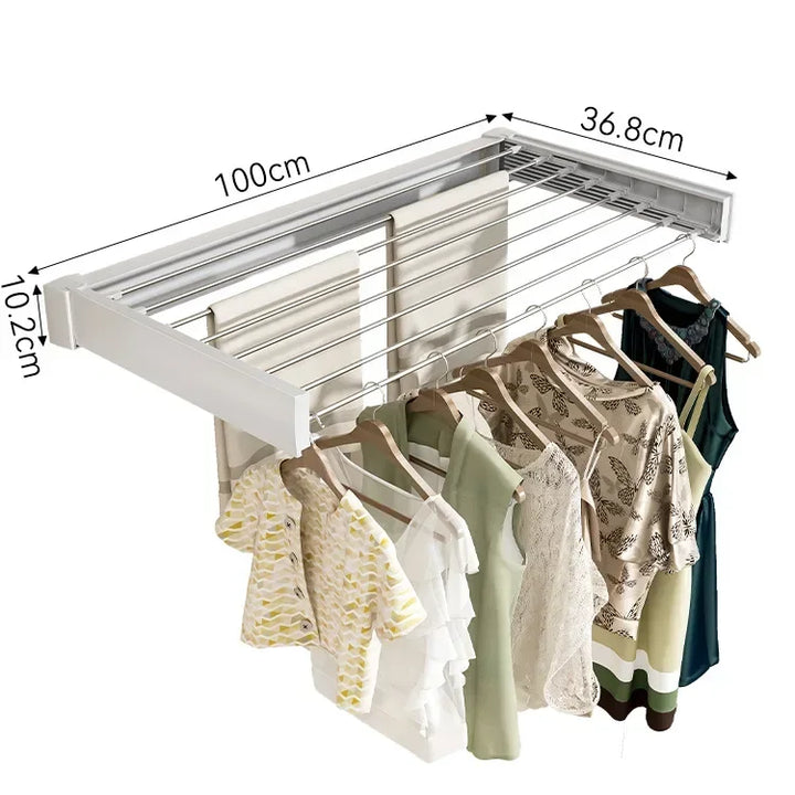 Invisible Towel Rack for Bathroom and Balcony - Foldable, Wall-Mounted, Retractable Drying Rack for Indoor Use