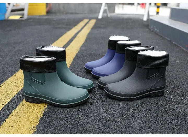 New ，outdoor ，rain boots men's fashionable waterproof shoes men's waterproof boots thick-soled fishing rubber shoes four seasons