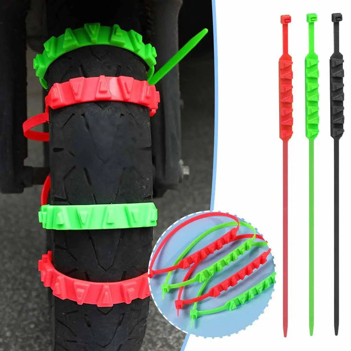 10Pcs Motorcycle Anti Slip Chains Car Tire Chains Winter Snow Tyre Anti Tire Tyre Skid Anti-Skid Chains Snow Outdoor Cable B9J5