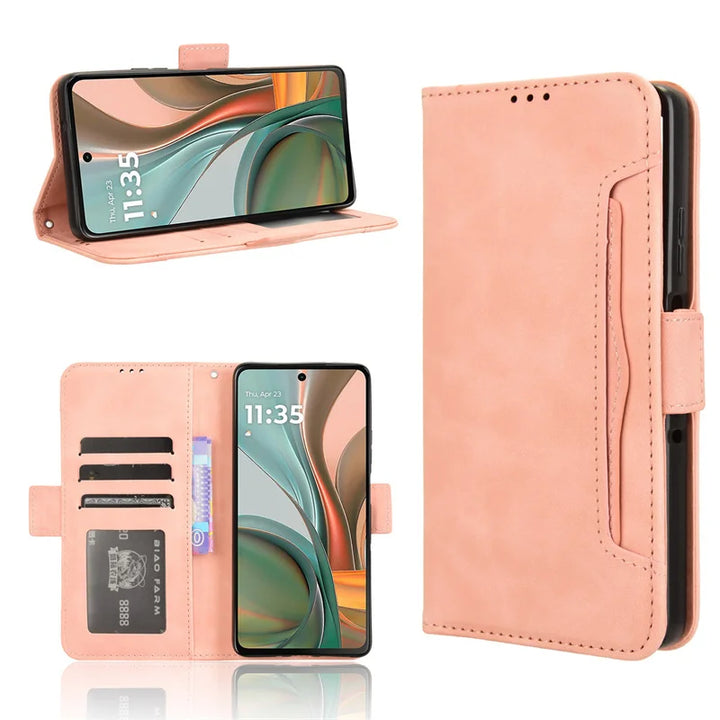 For Motorola Moto G75 5G Luxury leather wallet case Multi card slot for Moto G 75 G75 Magnetic phone case