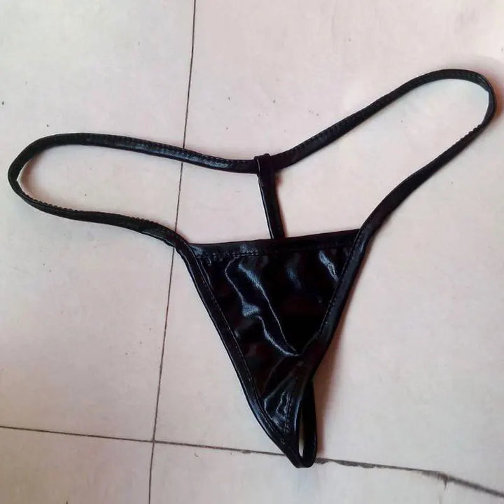 Sexy Womens Patent Leather G-string Female T-back Thongs Wet Look Panties Underwear Soft Underpants Lady Lingerie Knickers