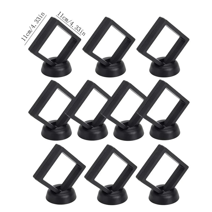 10pcs Display Box 3D Floating Frame Jewelry Display Stand Shadow Gift Box Ring Pendant Holder Jewellery Stone Presentation Case