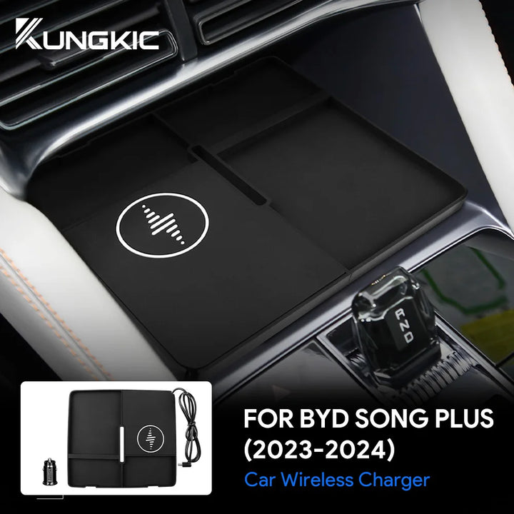 for BYD Song Plus 2023 2024 Car Wireless Charger 15W Mobile Phone Fast Charging Holder LHD RHD Accessories