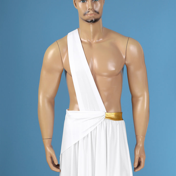 Men's  Ancient Greek God Halloween Party Costume Cosplay One Shoulder Strap Skirts Knight Warrior Theatrical Performance Outfit