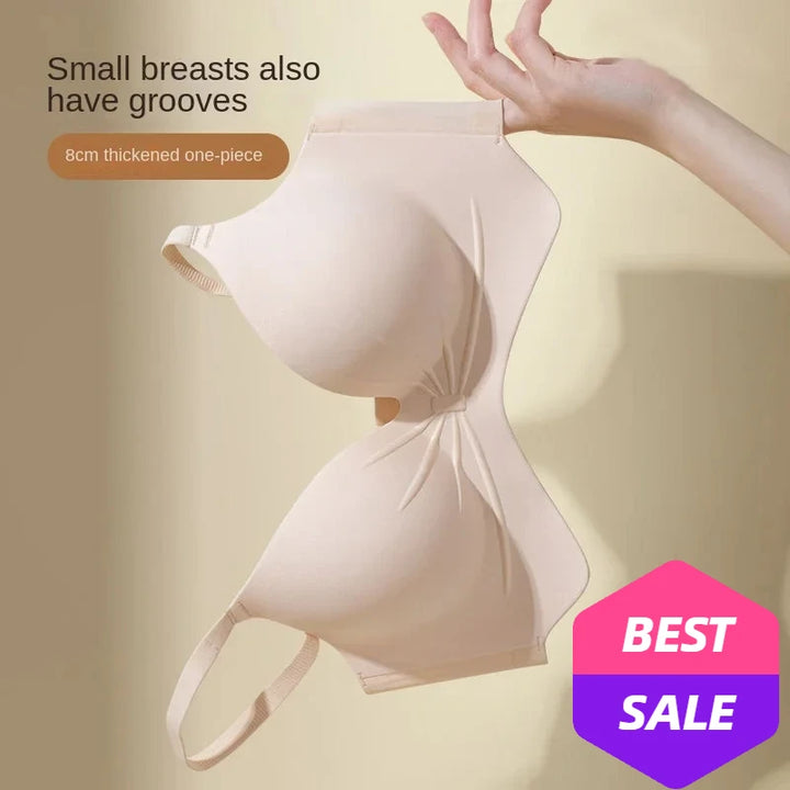 8cm Ultra ThickSeamless Lingerie for Women with Small Breasts Gathered Together, Flat Chest, Large Upper Support Push Up