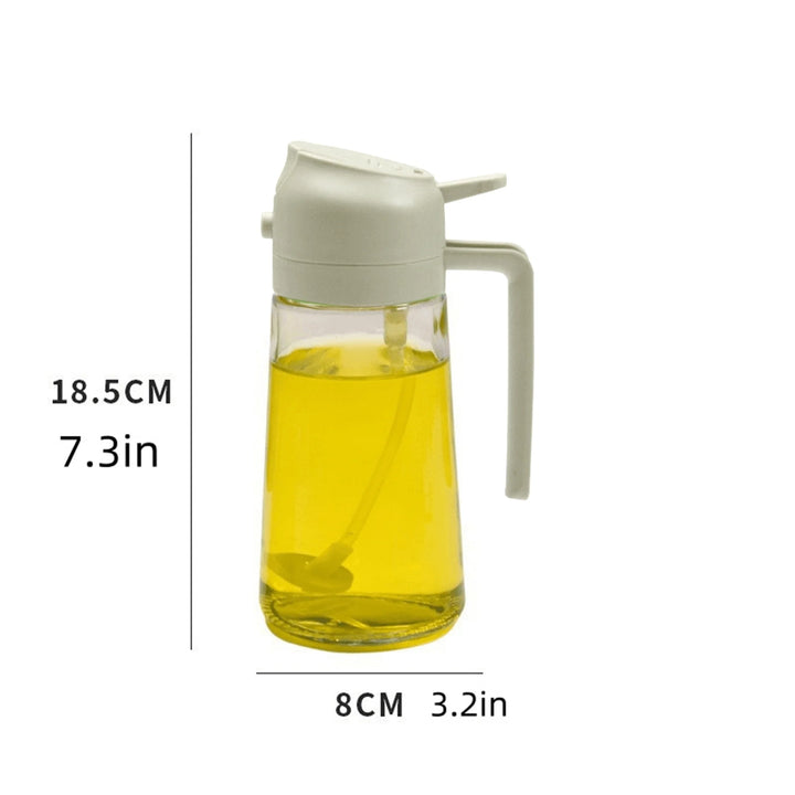 2-in-1 Glass Oil Bottle Sprayer Pot Leak-proof Oil Storage Bottle Vinegar Dispenser with Automatic Lid For Kitchen Cooking BBQ