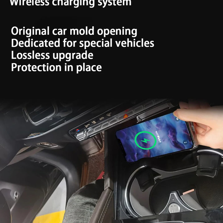 ZJCGO 15W Car QI Mobile Phone Fast Charging Wireless Charger for Mercedes Benz GLS X167 GLE W167 V167 2019 2020 2021 2022 2023