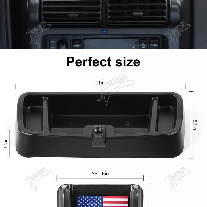 JIDIXIAN Car Center Console Storage Box Mobile Phone Holder Tablet Stand for Jeep Wrangler TJ 1997-2006 Interior Accessories