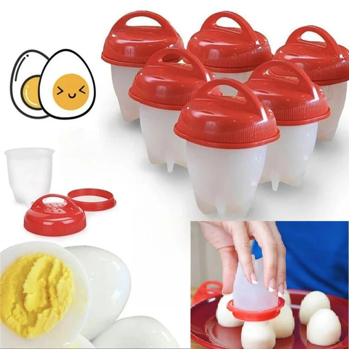 1/3/6pc Egg Poachers Cooker Silicone Non-Stick Egg Boiler Cookers Pack Boiled Eggs Mold Cups Steamer Kitchen Gadgets Tools