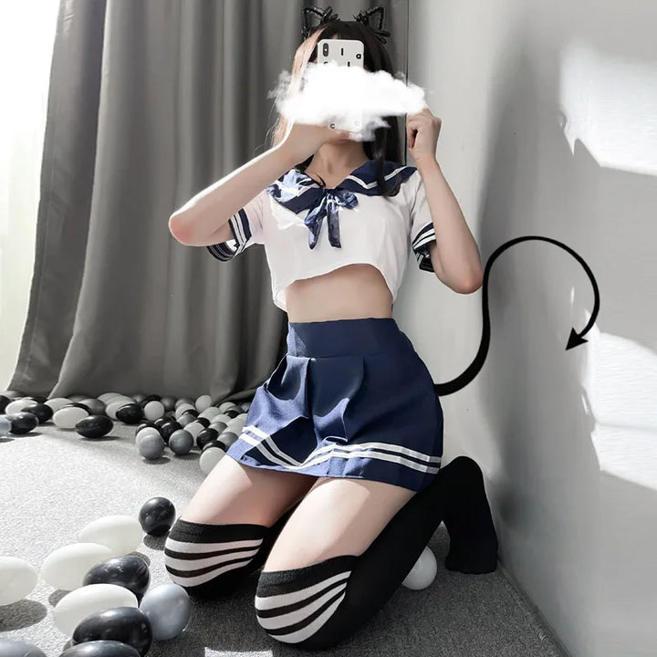 Women Sexy Lingerie Maid Babydoll Role Play Lace Splicing Backless Uniform Maid Sex Apron Dress Sexy Maid Uniform Exotic Apparel