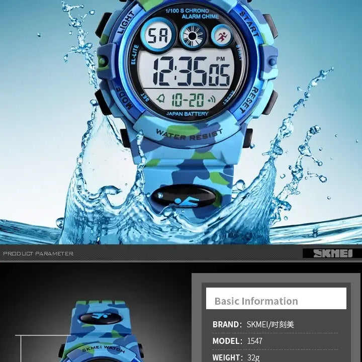 SKMEI Shockproof Digital Watch for Children Waterproof Sports Electronic Wristwatches Kids Boy Clock 1266 Reloj Para Niñas 1547