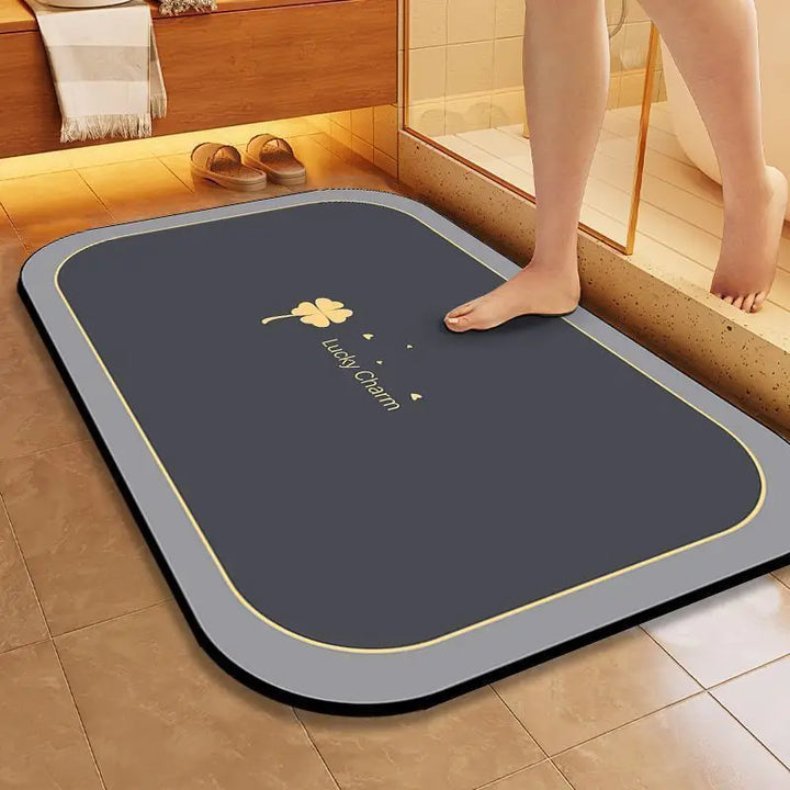 Diatom Mud Mat For Home Floor Clover Printing Bathroom Mat Absorbent Non Slip Bath Rug Kitchen Entrance Door Mats