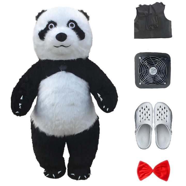 Cute Panda Inflatable Plush Giant Polar Bear Panda Mascot Costume Shopping Mall Promotion Animation Performers Wear Props Dress