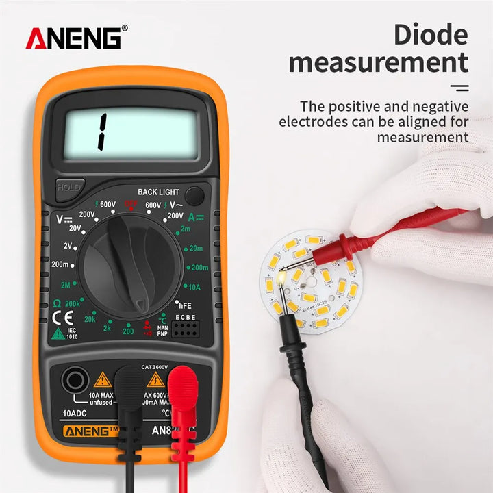 ANENG AN8205C Digital Tester AC/DC Ammeter Multimeter Volt Ohm Multimetro Meter With Thermocouple LCD Backlight Portable Tools