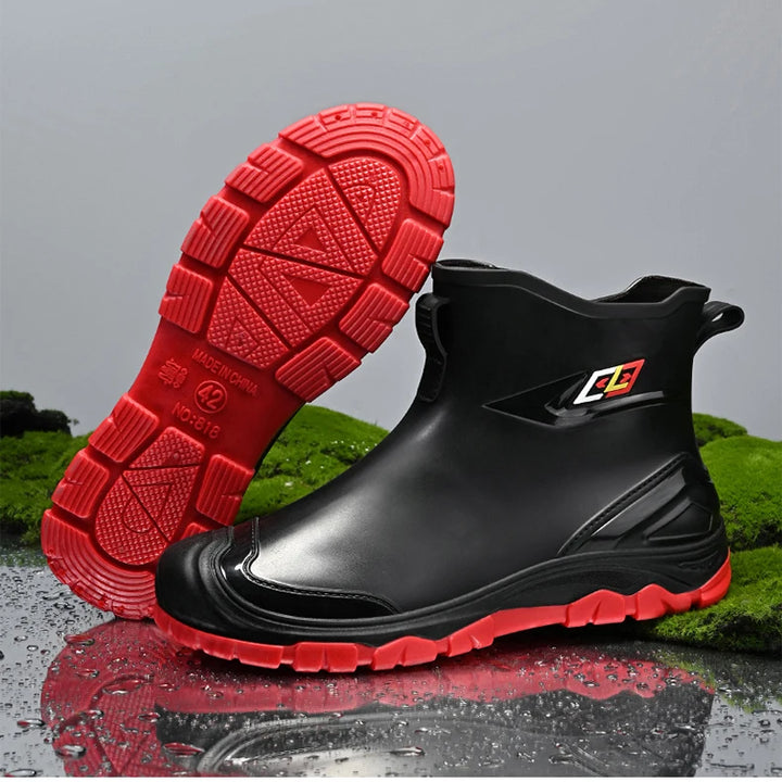 Men's Waterproof Rain Bootssingle Shoes Wear-resistant Mid-tube Rain Boots=Buataisí Báistí Na Bhfear=botas De Lluvia Para Hombre