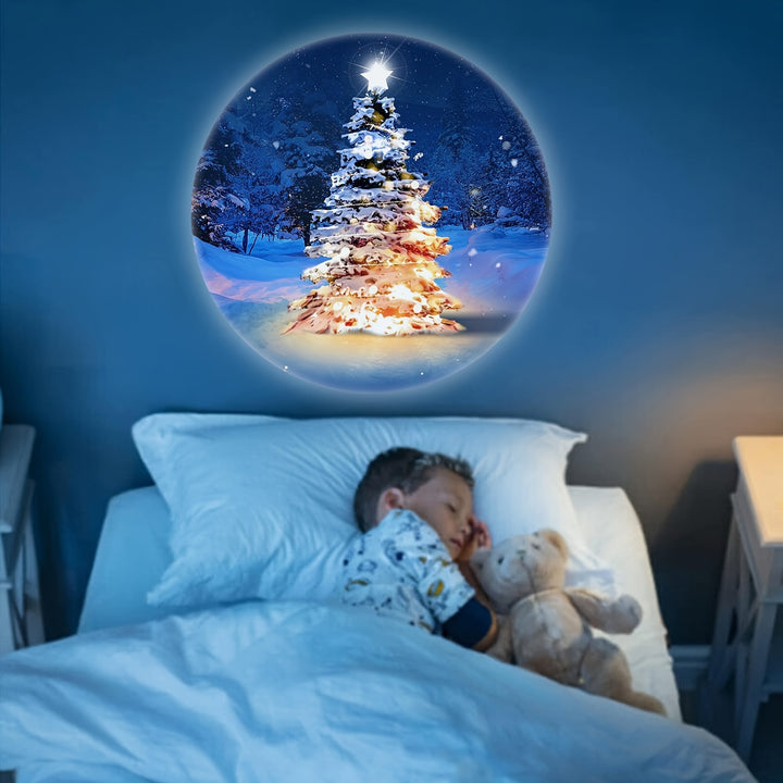 USB-Powered LED Snowflake & Christmas Tree Projection Light - 360° Rotatable, Easy Setup Night Light for Festive Room Decor & Gifts