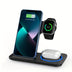 3-in-1 Foldable Wireless Charger Station, USB Magnetic Charging Stand Dock for iPhone 15/14/13/12/11 Series, iWatch Ultra2/Ultra/9/8/7/6 Series, and Earbuds 3/2/Pro Series - Fast Wireless Charging Hub