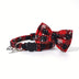 Christmas Removable Bow Tie for Dogs, Geometric Pattern, Polyester, Pet Collar Accessory, Festive Holiday Pet Gear