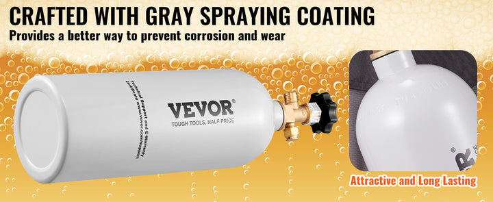 VEVOR 5 Lbs CO2 Tank Aluminum Gas Cylinder Brand New CO2 Cylinder with Gray Spray Coating CO2 Tank with CGA320 Valve