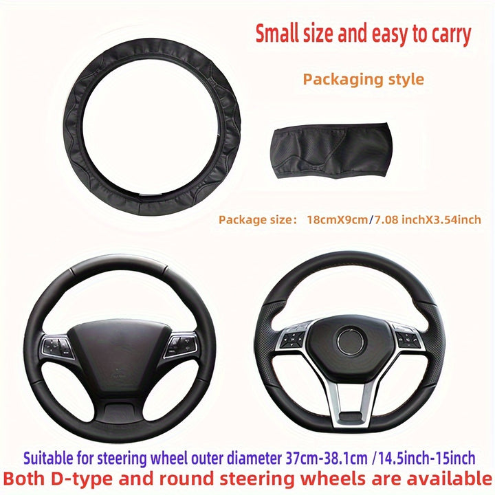 Luxurious PU Leather Steering Wheel Cover - 3D Comfort, No Inner Ring, Car Accessories