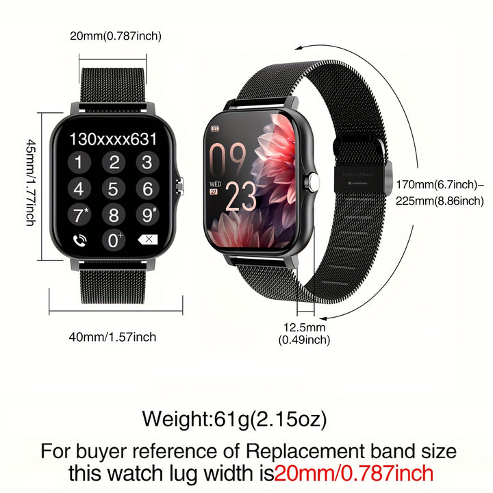 2024 Trendy Smartwatch with Full Touch Display & Wireless Calling - Fitness Tracker, Compatible for Android & iOS, Perfect Gift for Mother's Day, Father's Day, Valentine's, Holiday season