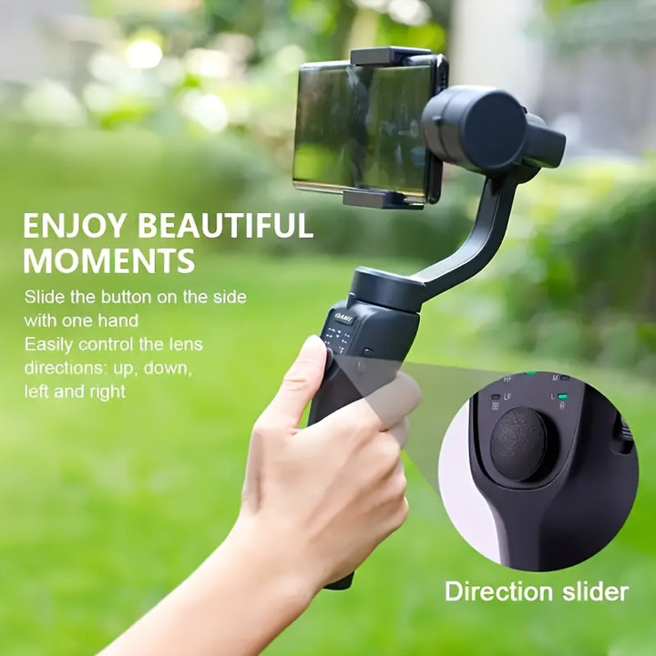 QAML F8 Handheld Gimbal - 3-Axis Stabilizer for iPhone & for Xiaomi, USB Rechargeable, Anti-Shake Video Recorder